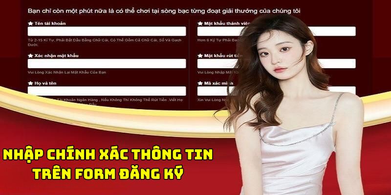 Nhạp chính xác thông tin trên form đăng ký 33WIN Nhạp chính xác thông tin trên form đăng ký 33WIN